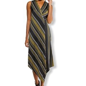 Black and Green asymmetric hem Dress M